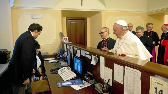 Santos Abril, con el papa Francisco
