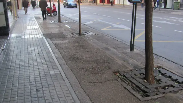 Firme de la calle de Santander en Zaragoza