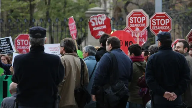 Protesta de Stop Desahucios en Zaragoza