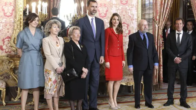 Los Príncipes de Asturias, junto a Bonald y su familia
