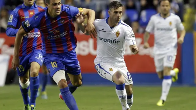 El jugador del Real Zaragoza Rodri, en el partido ante el Levante