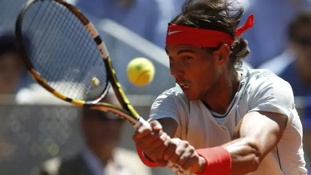 El tenista español Rafael Nadal, durante el partido de semifinales del Open de Madrid
