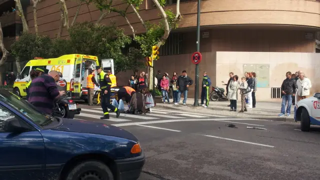 Accidente de una motorista en Zaragoza