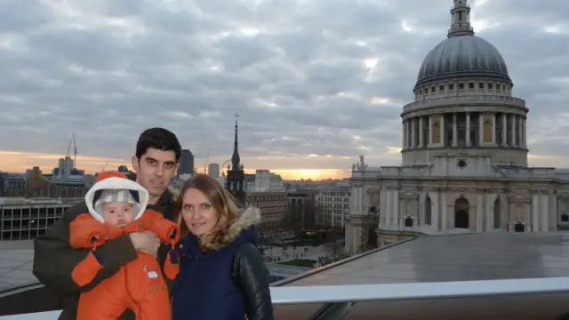 Jorge Ruiz y su familia, en Londres