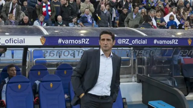 Manolo Jiménez, durante el partido que condenaba a Segunda al Real Zaragoza