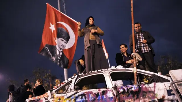 Manifestantes en Estambul