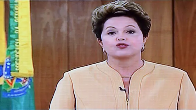 Mensaje de la presidenta brasileña Dilma Rouseff al país, a través de la televisión