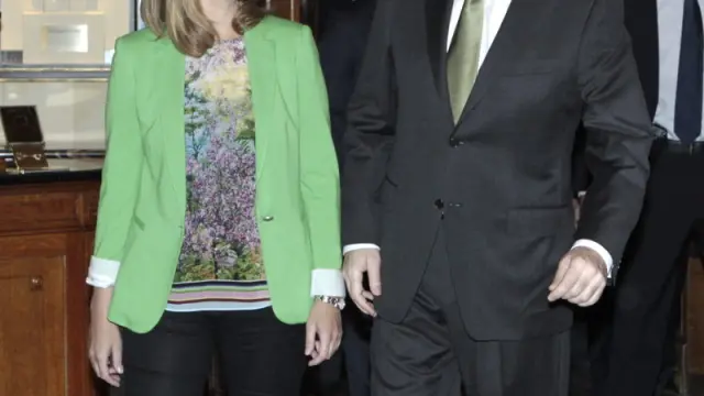 La presidenta del PP vasco Arantza Quiroga y el jefe del Ejecutivo Mariano Rajoy