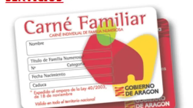 Carné familiar para familias numerosas de Aragón