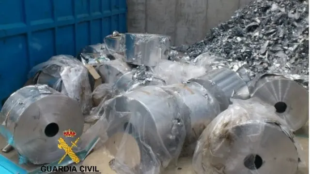Bobinas de aluminio robadas