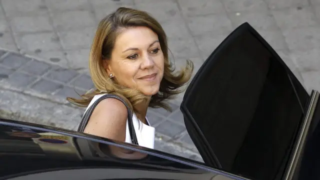 María Dolores de Cospedal abandona la Audiencia Nacional.