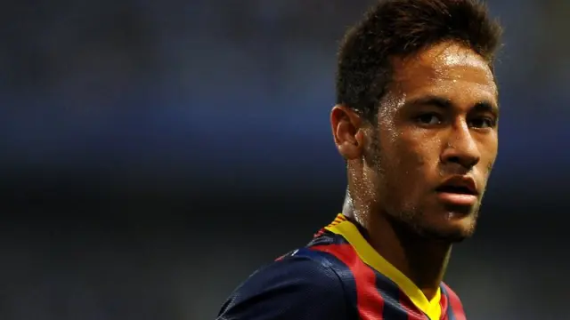 Neymar durante el partido Málaga-Barcelona