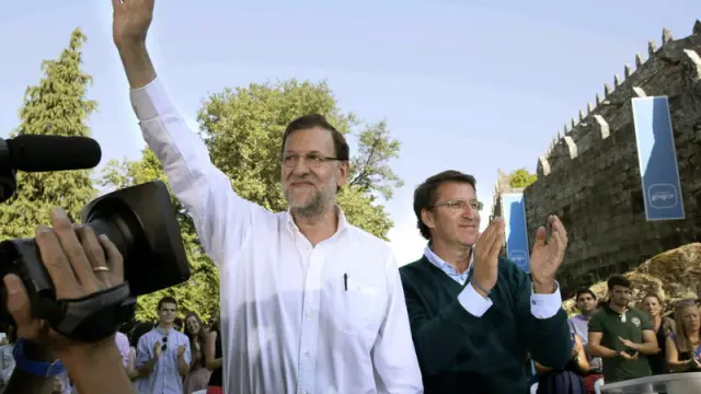 Mariano Rajoy este sábado en Soutomaior
