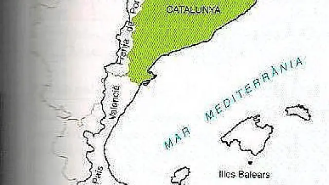 Imagen del libro de 3º de ESO en el que toman como propios los territorios del Aragón Oriental.