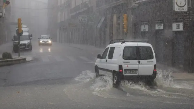 Una fuerte tormenta descargó en Huesca