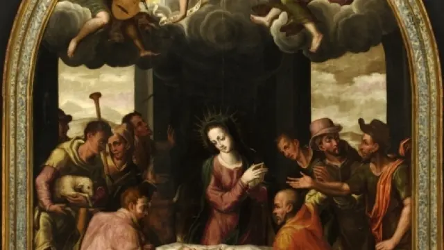 La pintura 'Adoración de los Pastores' es un ejemplo de la aparición de instrumentos musicales.