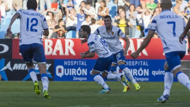 Víctor Rodríguez, motor de la reacción del Real Zaragoza