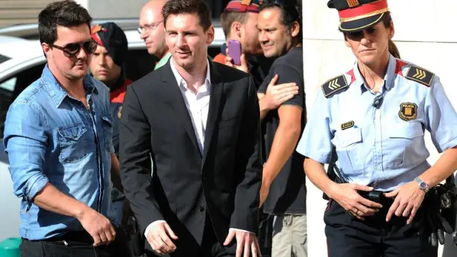Llegada de Messi a los juzgados