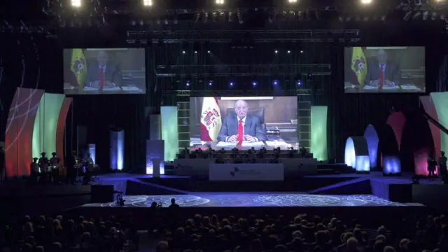 El rey Juan Carlos en un mensaje de vídeo en la cumbre iberoamericana