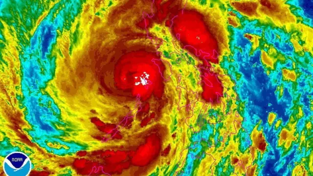 Imagen por satélite del tifón 'Yolanda'