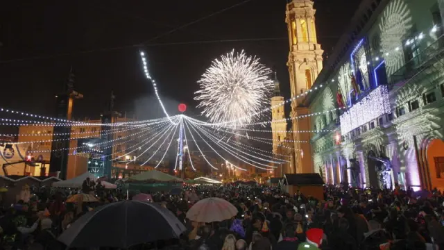 Celebración Nochevieja plaza del Pilar 2012