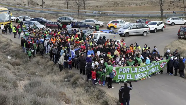 Foto de archivo. Marcha por la educación rural en en Teruel