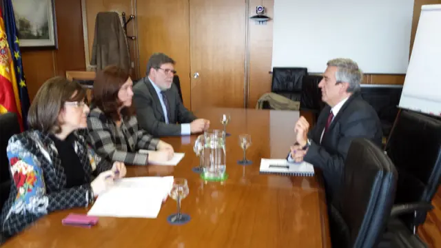 Los representantes de Soria con el director general de Fondos Comunitarios, José Mª Piñero