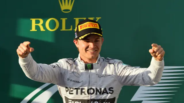 Rosberg celebra la victoria en el GP de Australia