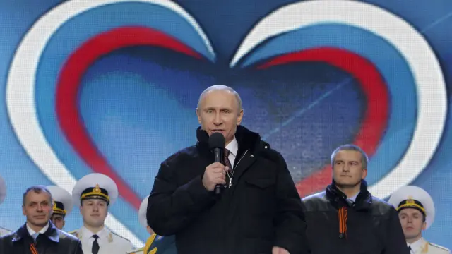 El presidente de Rusia, Vladimir Putin, en el concierto