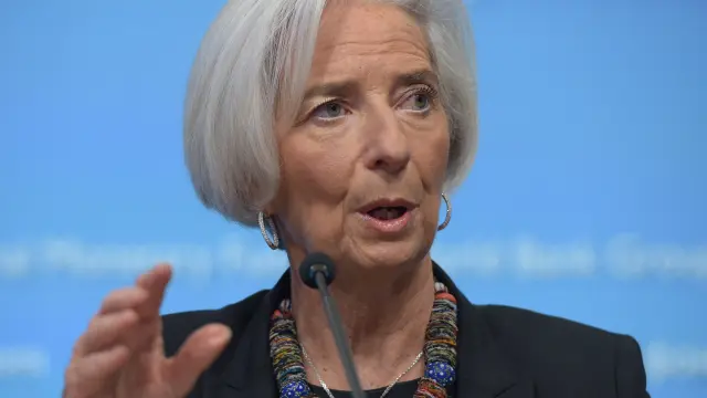 Christine Lagarde, durante la reunión