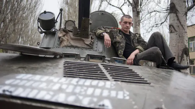 Prorrusos en un control en Ucrania