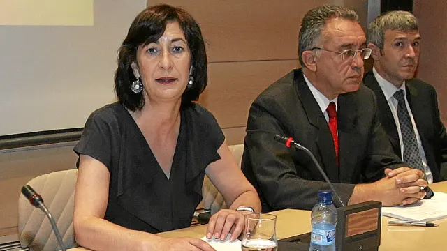 En la imagen, la exconsejera de Servicios Sociales Ana Fernández, junto a Juan Carlos Castro, exgerente del Instituto Aragonés de Servicios Sociales.