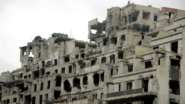 Edificios destruidos en la ciudad de Homs