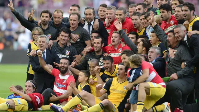 El Atlético celebra el título logrado