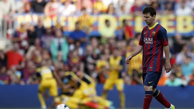 Messi, durante el partido contra el Atlético