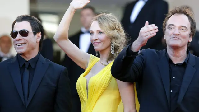 Los protagonistas de Pulp Fiction reunidos en la alfombra roja de Cannes