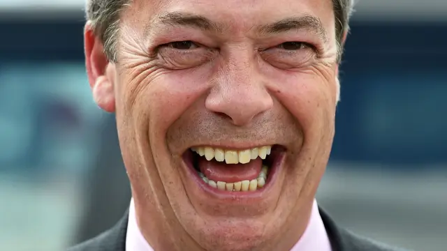 El líder del UKIP, Nigel Farage, tras conocer los resultados