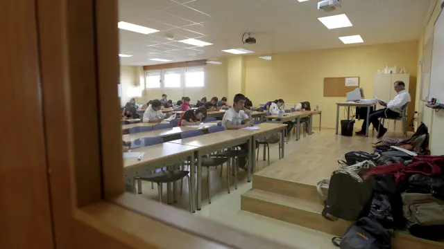 Fotografía de archivo de los alumnos sorianos realizando la prueba