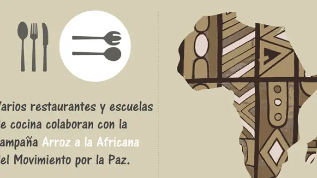 Cartel de la campaña "Hoy comemos arroz a la africana"