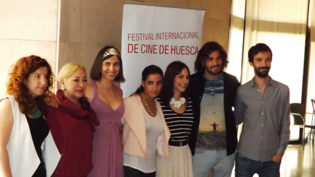 Los actores en el Festival de cine Internacional de Huesca