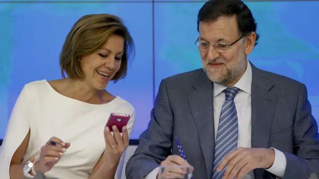 Rajoy, con Cospedal en el Comité Ejecutivo del PP.