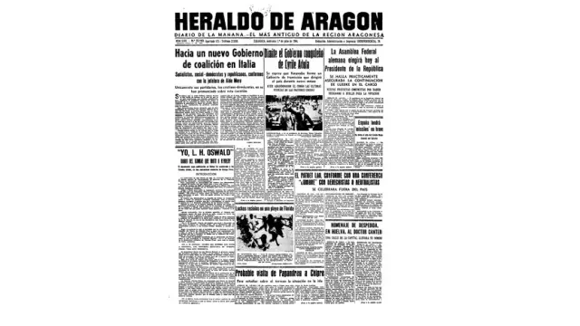 Portada de HERALDO el día 1 de julio de 1964