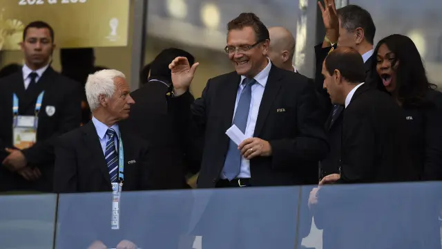 Jerome Valcke, secretario general de la FIFA, en el partido entre Brasil y Chile