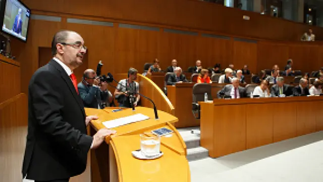Javier Lambán en la segunda sesión del debate de las Cortes