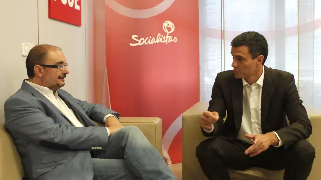 Javier Lambán y Pedro Sánchez, este lunes en Madrid