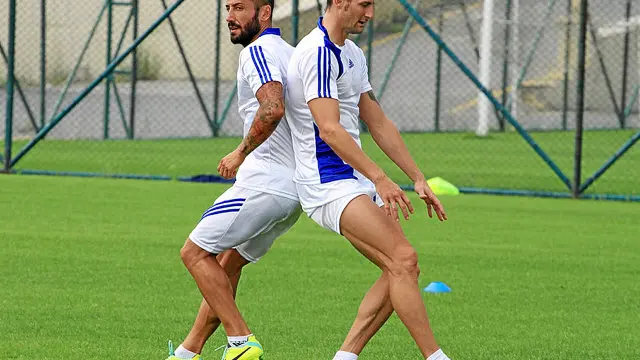 Mario y Rubén en un reciente entrenamiento en la pretemporada de FC Bakú