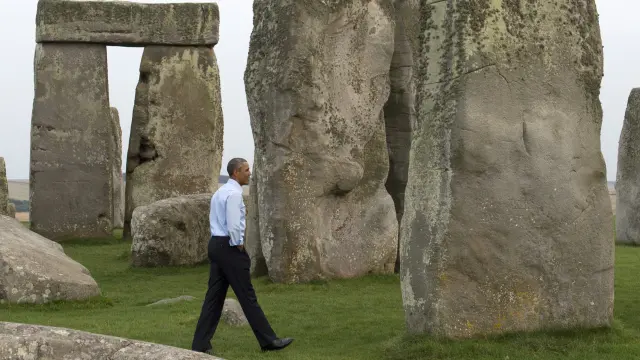 El presidente ha sorprendido a una familia británica con su presencia en Stonehenge