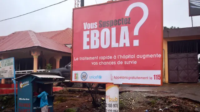 Propaganda contra el ébola en una calle de Guinea Conakry