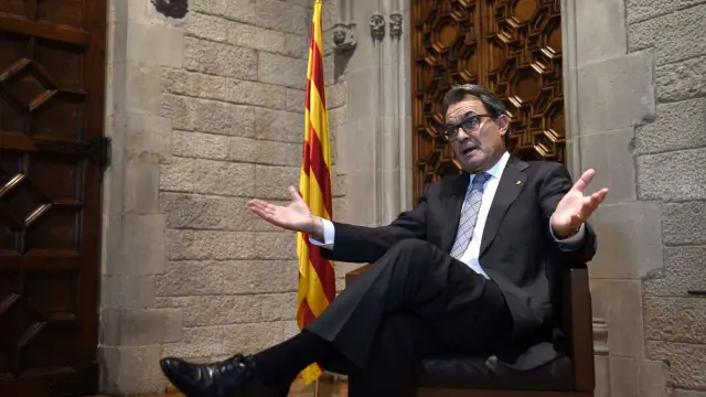 Artur Mas durante una entrevista en el Palau de la Generalitat