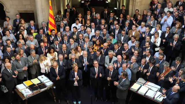 Acto de Artur Mas con los alcaldes catalanes